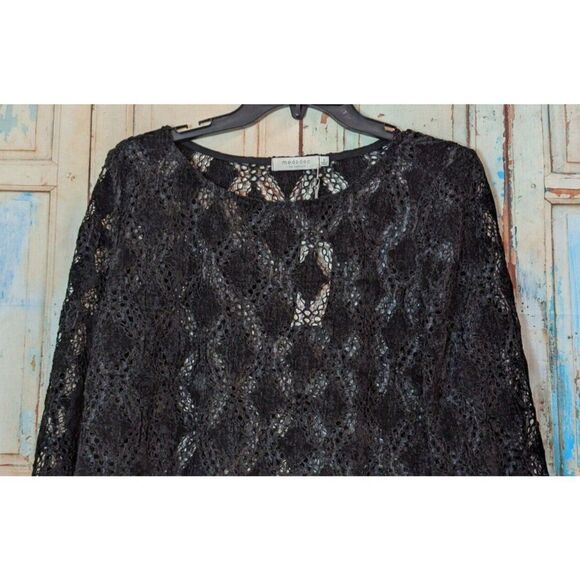 Mododoc Womens Size Medium Black Polyester Velvet Diamond Pullover Sweater - Picture 3 of 7